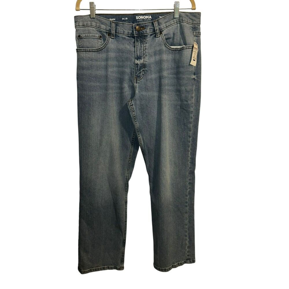 Men's Sonoma Everyday Jeans Men’s 34x30 Medium Wash Straight Leg Denim
